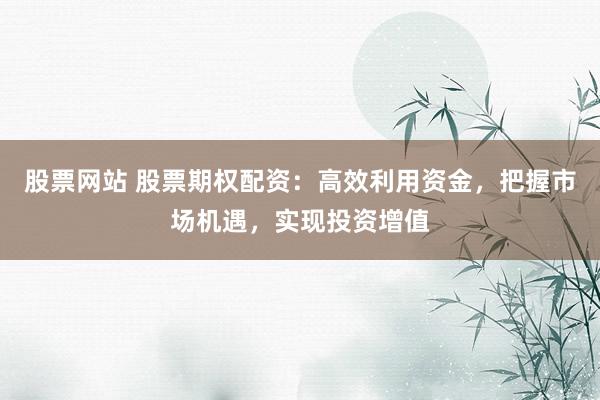 股票网站 股票期权配资：高效利用资金，把握市场机遇，实现投资增值
