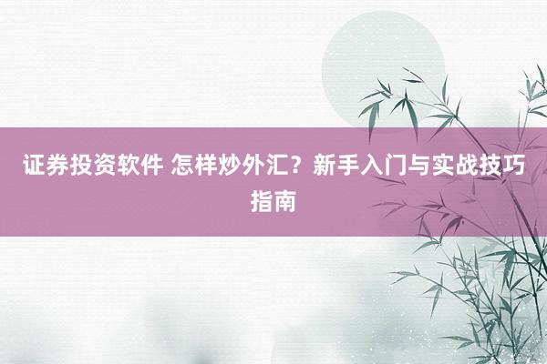 证券投资软件 怎样炒外汇？新手入门与实战技巧指南