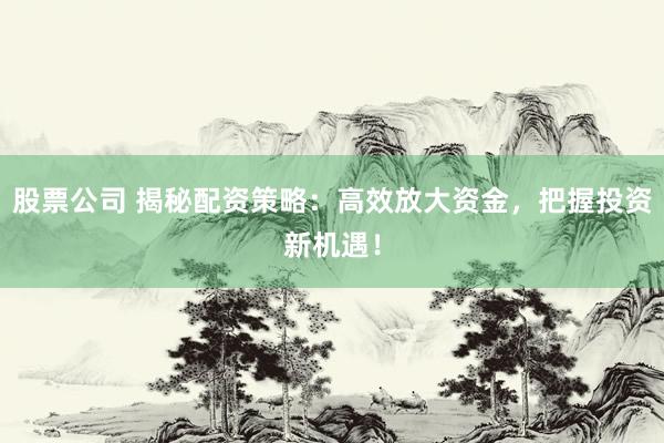 股票公司 揭秘配资策略：高效放大资金，把握投资新机遇！