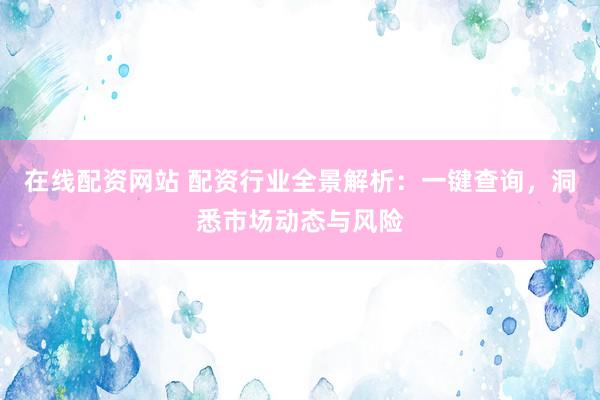 在线配资网站 配资行业全景解析：一键查询，洞悉市场动态与风险
