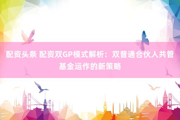 配资头条 配资双GP模式解析：双普通合伙人共管基金运作的新策略