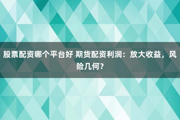 股票配资哪个平台好 期货配资利润：放大收益，风险几何？