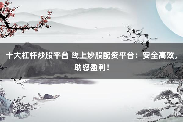十大杠杆炒股平台 线上炒股配资平台：安全高效，助您盈利！