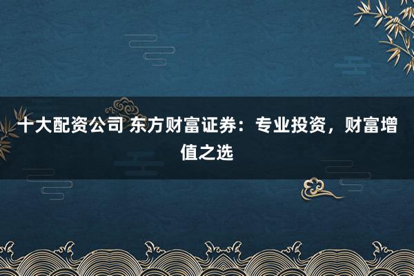 十大配资公司 东方财富证券：专业投资，财富增值之选