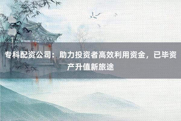 专科配资公司：助力投资者高效利用资金，已毕资产升值新旅途