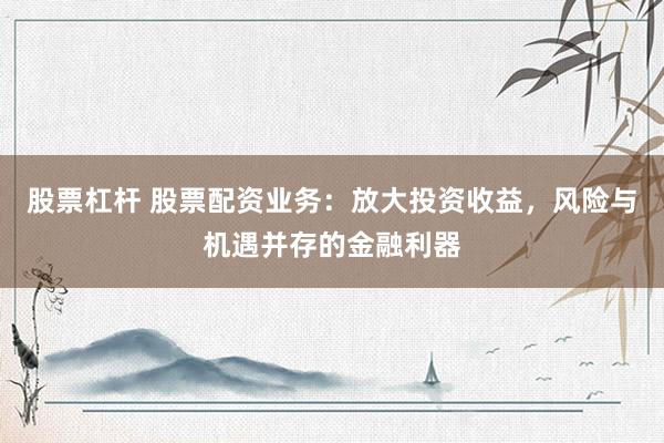 股票杠杆 股票配资业务：放大投资收益，风险与机遇并存的金融利器