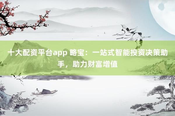 十大配资平台app 略宝：一站式智能投资决策助手，助力财富增值